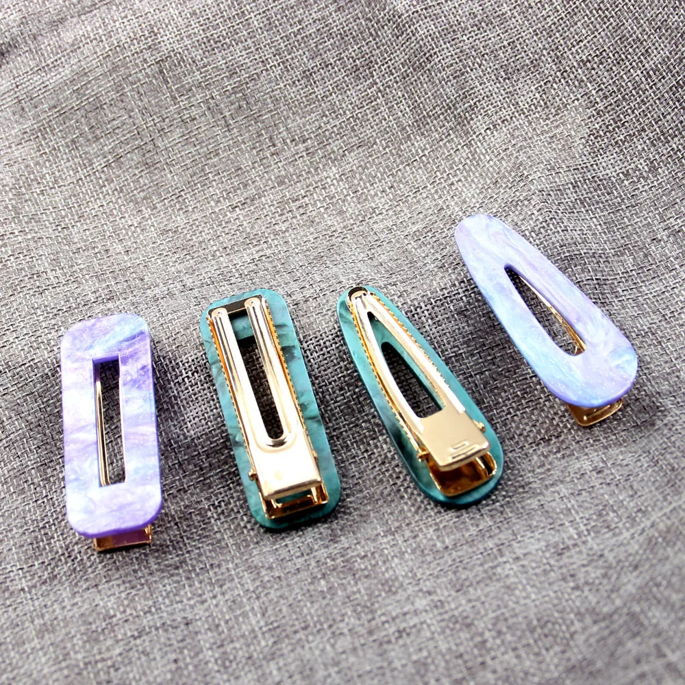 20Pcs Acrylic Resin Hair Clips Fashion Geometric Alligator Barrettes Leopard Pattern Vintage Hair Accessories Hairpins for Women