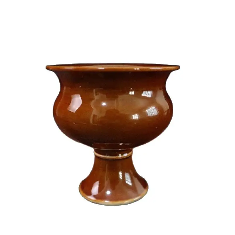 

China Old Porcelain A Pair Of Golden Brown Glazed Goblets