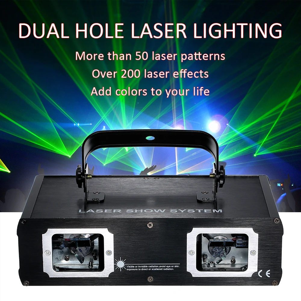 

DMX-512 Sound party lights AC90V-240V Auto Running LEDs Stage Light Dual Double Hole 50 Patterns for DJ Show Party Disco light