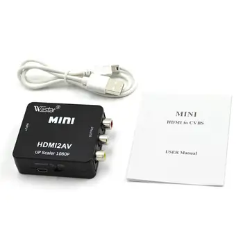 

1080P Mini HDMI to RCA AV Composite Adapter Converter for PC HDTV Converter
