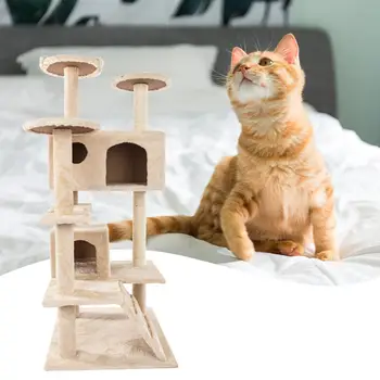 

Free Shipping Multi-Level Cat Tree For Cats With Cozy Perches Stable Cat Climbing Frame Cat Scratch Board Toys