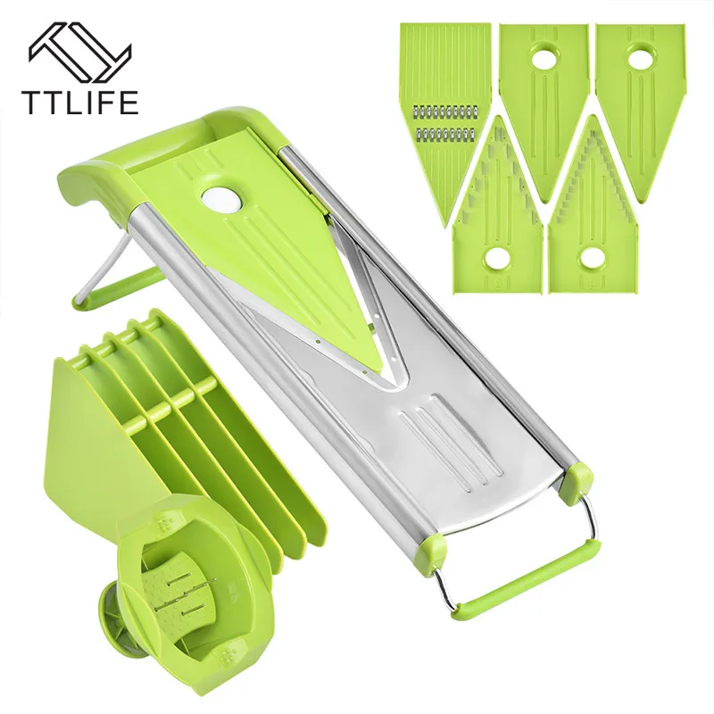 TTLIFE Manual Mandoline Slicer Multi-function Vegetable Cutter Set with 5 Blade Potato Carrot Cutter Peeler Vegetable Salad Tool TTLIFE Manual Mandoline Slicer Multi-function Vegetable Cutter Set with 5 Blade Potato Carrot Cutter Peeler Vegetable Salad Tool