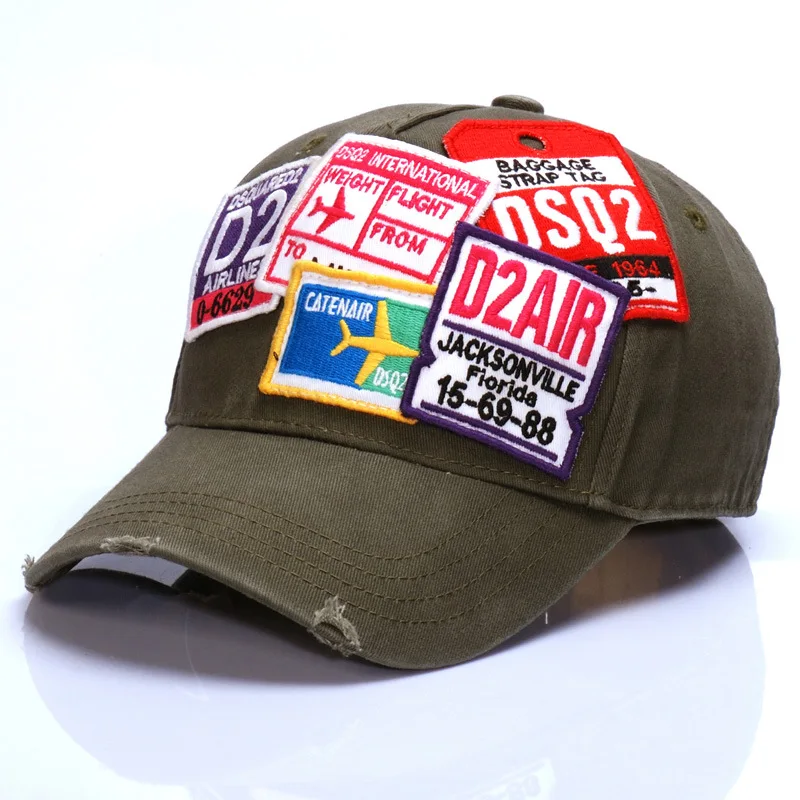 

Western Style Embroidered Applique Baseball Cap DSQICOND2 Men's Women's Topee New Style High-End Sun Protection Hat Fashion Hat