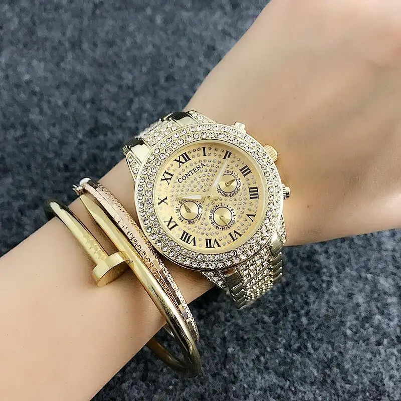 

2019 Hot Sale Relogio Feminino Wrist Watch Luxury Brand Women Quartz Watch Rhinestone Watch Gift for Women Free Shipping