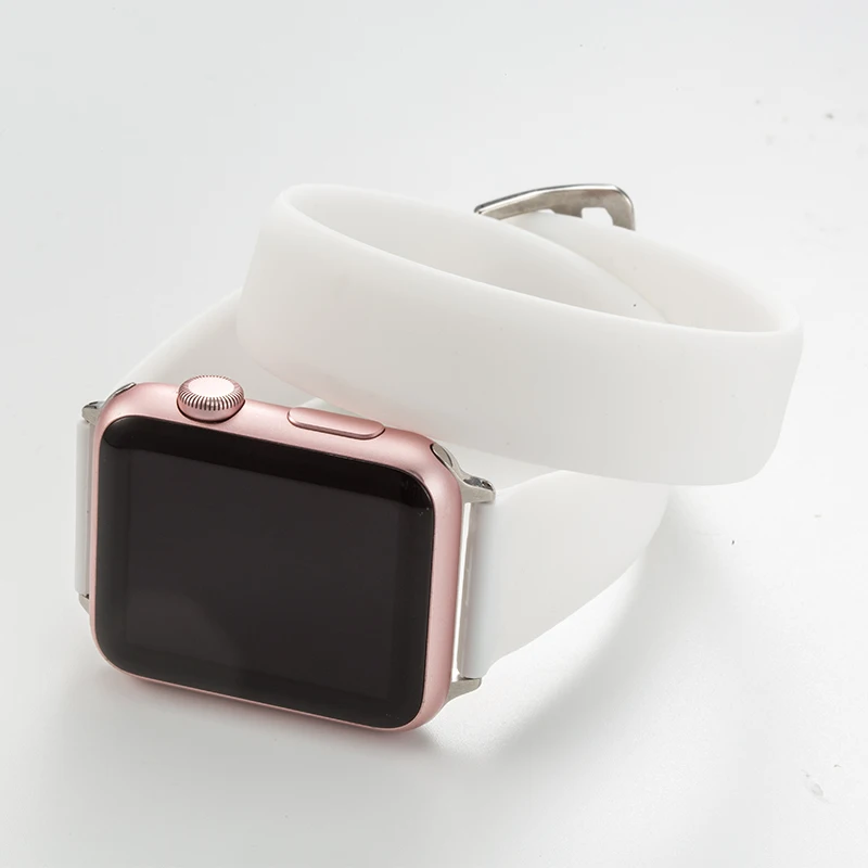 Ремешок для Apple Watch 38 мм 42 мм iWatch 4 ремешка 44 мм 40 мм спортивный силиконовый ремень браслет Apple watch 5 4 3 2 Аксессуары для ремешка - Цвет ремешка: white