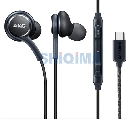 Оригинальные наушники для Samsung type C, 24Bit, HD DAC, USB-C разъем, гарнитура, наушник, микрофон, регулятор громкости для Galaxy A8S, Note 10, Ipad Pro - Цвет: Black