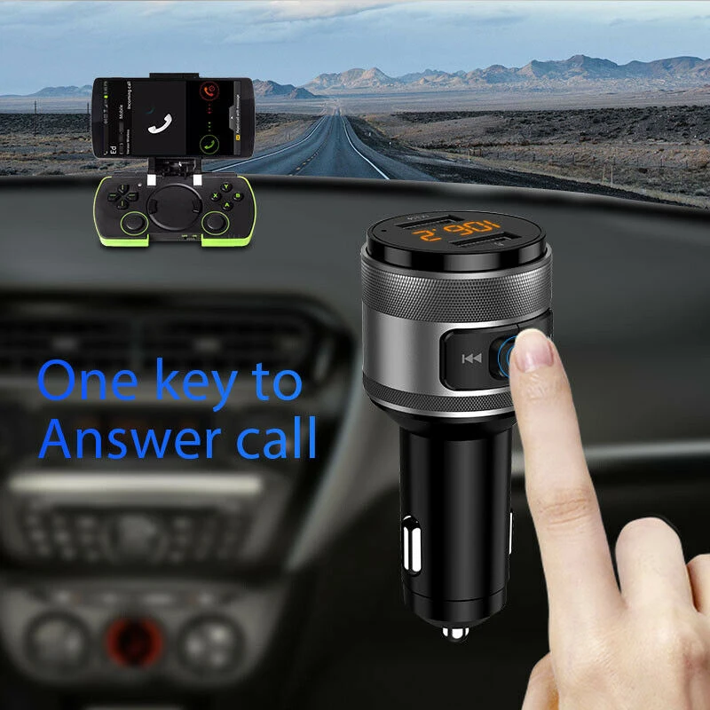 Bluetooth 4,2 fm-передатчик адаптер автомобильный Радио MP3-плеер W/QC3.0 USB зарядное устройство Bluetooth подключение для прослушивания песни