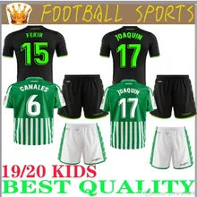 Детский комплект, 19, 20, Royal betis, футбольные майки, JOAQUIN boudepouz MANDI BARTRA TELLO INUI JAVI GARCIA, домашняя детская рубашка