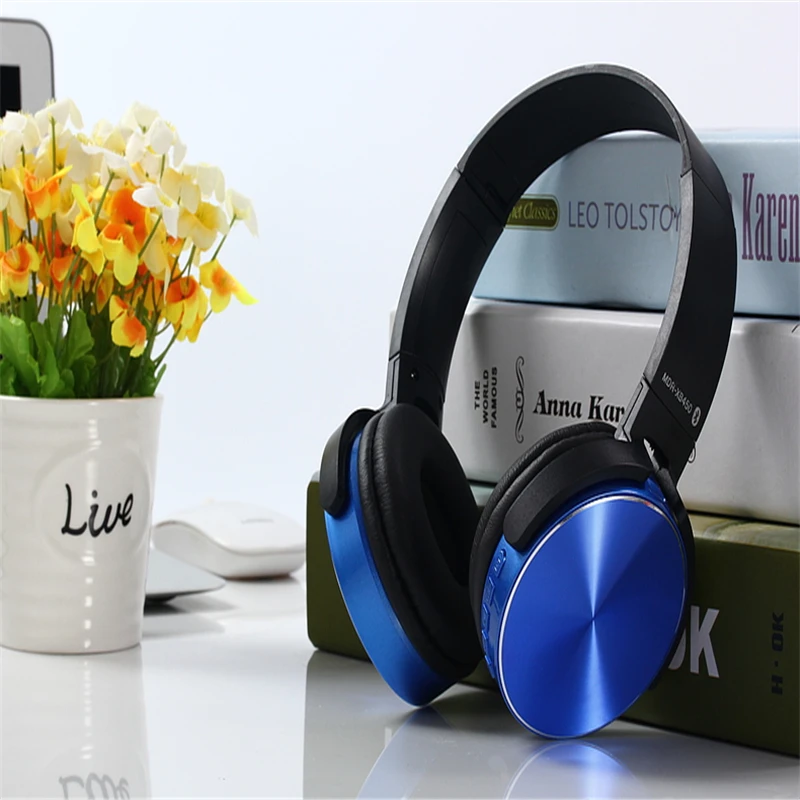 Синий XB450BT Bluetooth V5.0 бас гарнитура беспроводные наушники Bluetooth стерео HIFI наушники с микрофоном TF карта AUX кабель - Цвет: Синий