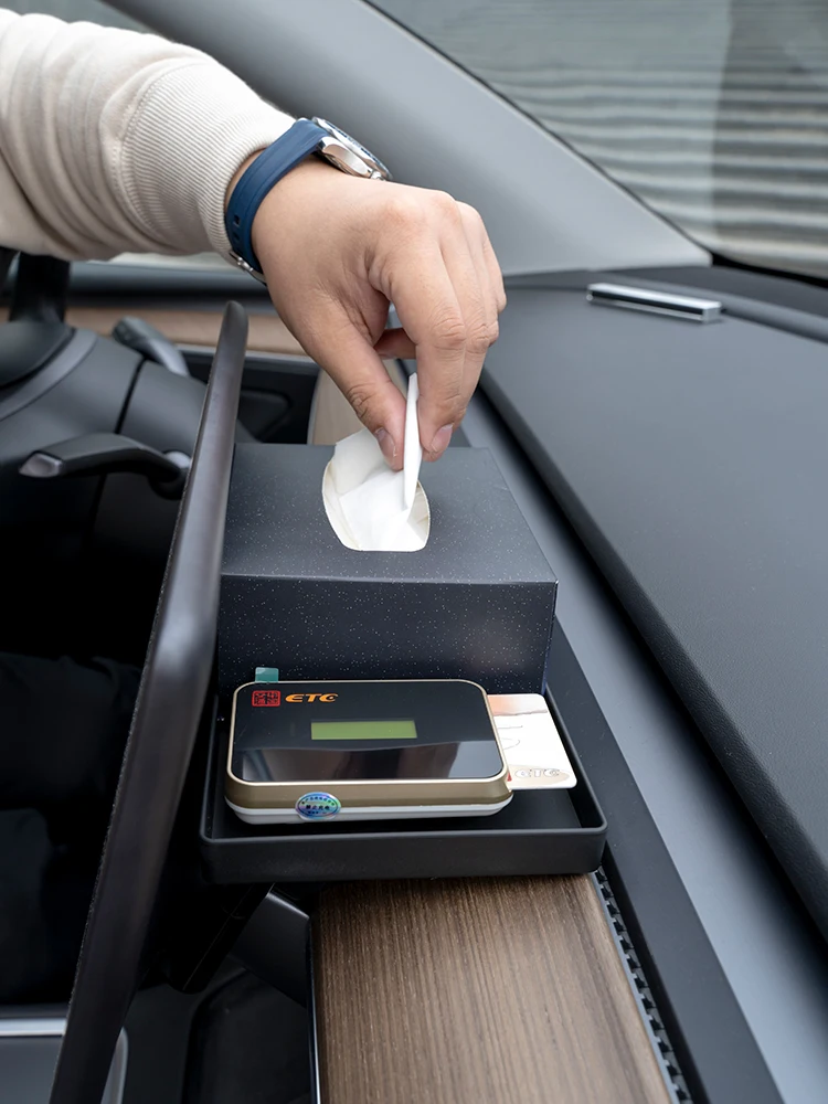 For Tesla Model 3/Model y napkin holder Navigate screen hidden tissue box Car ra
