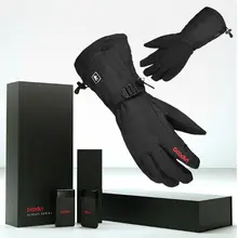 Перезаряжаемый Электрический обогрев, с подогревом зимние перчатки водонепроницаемые перчатки для катания на лыжах и сноуборде мотоциклетные лыжные перчатки для мужчин и женщин