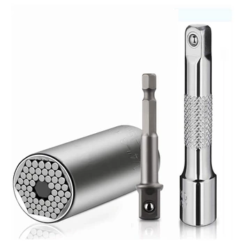 

3Pcs Universal Socket (7-19mm) Professional Sockets Tools Multi-Function Wrench Repair Kit with Power Drill Ratchet Wrench