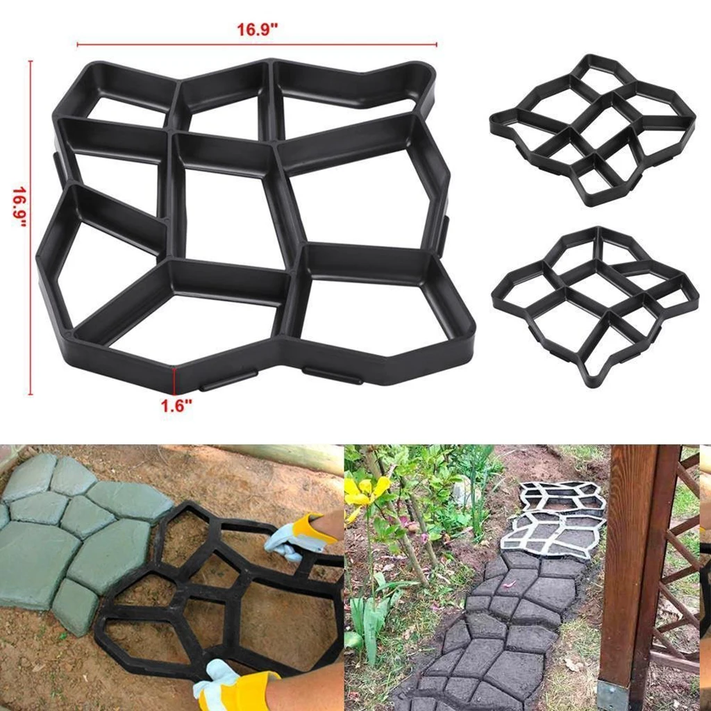 DIY Stepping Stone Block Pavement Buildings Cement Paver Path Maker Mold Garden Paving Mould DIY Path Maker DIY Stepping Stone Block Pavement Buildings Cement Paver Path Maker Mold Garden Paving Mould DIY Path Maker