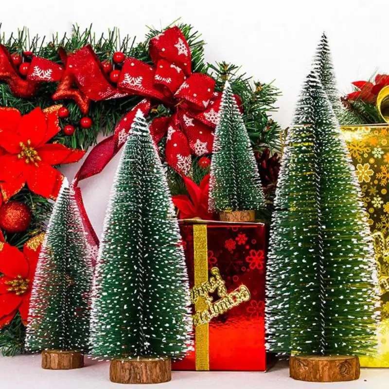 

Artificial Christmas tree with Wooden Stand New year products Christmas ornaments for home Celebrate Happy New Year