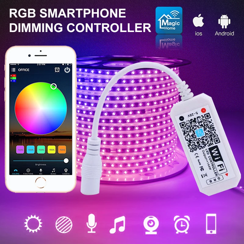 Умная Светодиодная лента WiFi rgb контроллер для RGB 5050 совместимый с Alexa Google home IFTTT