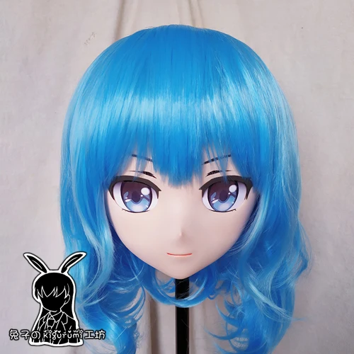 (토끼 40) 수제 여성 수지 Crossdress 예쁜 여자 머리 로리타 인형 마스크 일본 애니메이션 코스프레 Kigurumi 마스크 Crossdresser