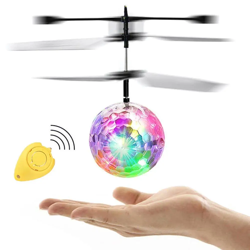 Electric RC Flying Ball Infrared Induction Aircraft LED Flash Light Kids Toy MT 