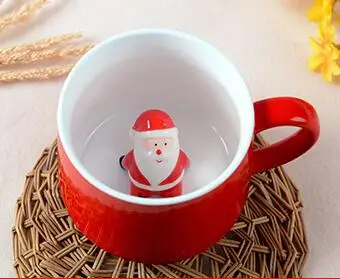 Кофейная Кружка Рождественский подарок керамическая детская мультяшная кофейная чайная чашка с молоком 400 мл Кружки Стакан - Цвет: Santa