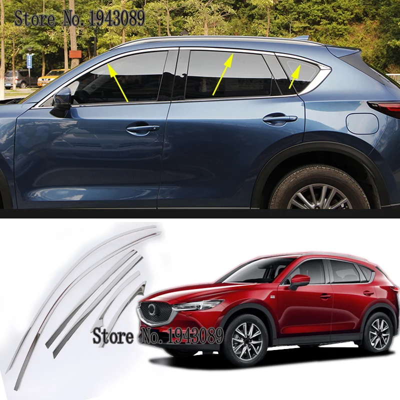 Подходит для Mazda CX5 CX-5 CX 5 верхнее окно подоконник хромированная отделка подкладка литьевая крышка декоративные хромированные детали