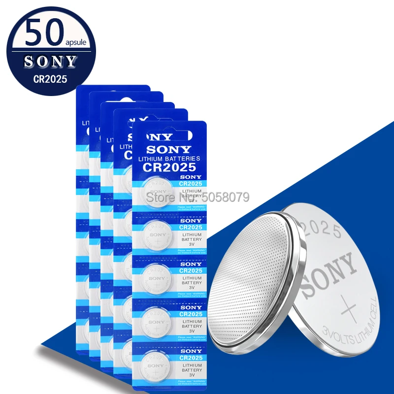 50pc original brand for SONY cr2025 ECR2025 BR2025 DL2025 KCR2025 LM2025 3v button cell coin lithium batteries for watch