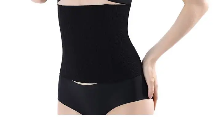 black 28cm Для женщин послеродовой, поясной корсет с функцией тренажера Вес потери тренировки Body Shaper бесшовный Сексапильный женский Корректирующее белье Пояс для похудения - Цвет: black 28cm