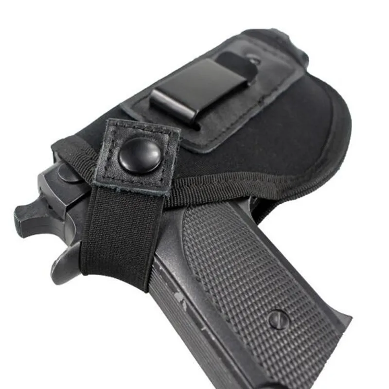 Черный Gun holster concealed leather case waist clip holster air gun bag all sizes of hunting supplies pistol holster new - Цвет: Черный