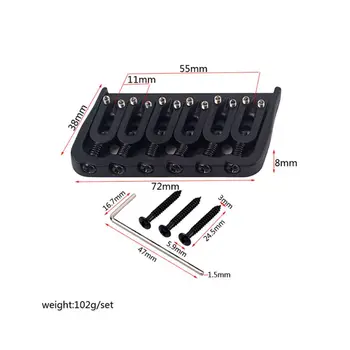 

1 Set 6 String Saddle Bridge with Wrench Screws for Electric Guitar
