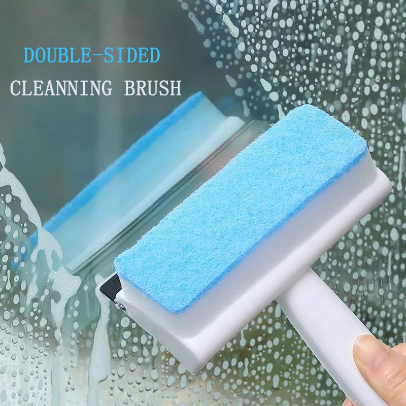 Window Squeegee Cleaning Tool | Squeegee Cleaner for Windows, Glass, Car  Windshield | 2-in-1 Squeegee and Scrubber Sponge Washing Kit |  Multi-Surface