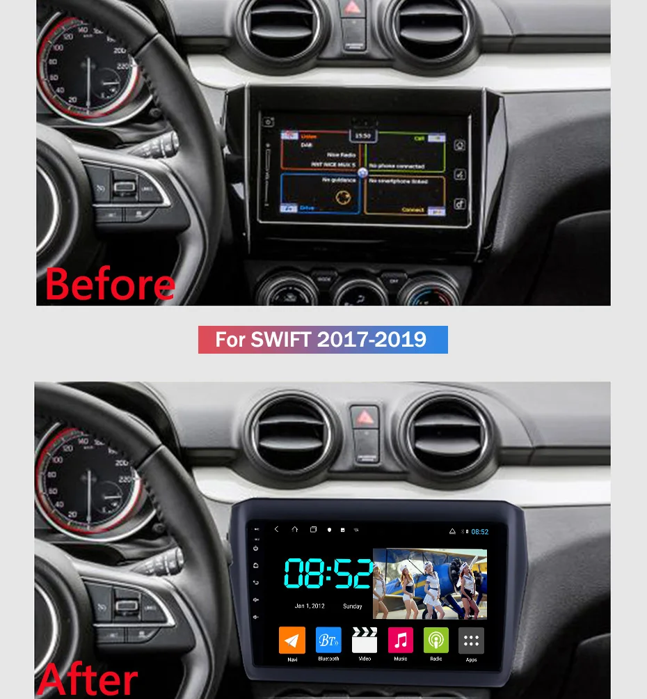 Android 8,1 автомобильный DVD 1din мультимедиа Navi система для Suzuki Swift- Автомобильный gps навигатор головное устройство BT SWC wifi