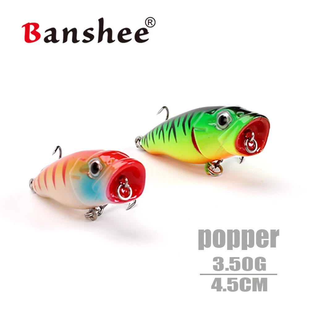 Banshee 45 мм 3,3 г мини-Поппер, жесткая приманка для рыбалки, искусственный попер, топовый окунь, форель, щука, рыболовный воблер, кривошипный воблер