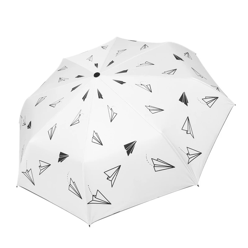 Paraguas plegable para avión de papel, protector solar femenino de doble uso, protección UV, paraguas de tres pliegues|Paraguas| AliExpress
