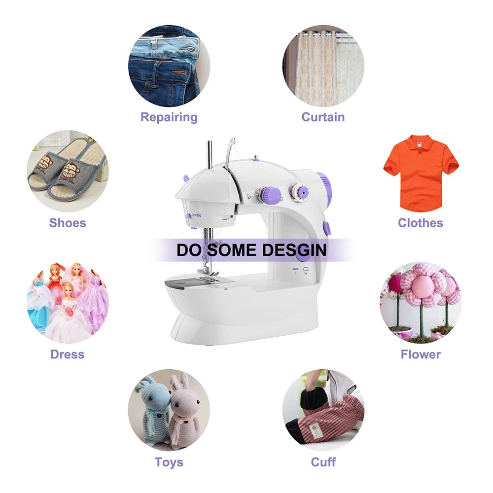Mini Sewing Machines Portable Singer Overlock Handheld Stitch Sew needlework Cordless Clothes Fabrics Electric accessories