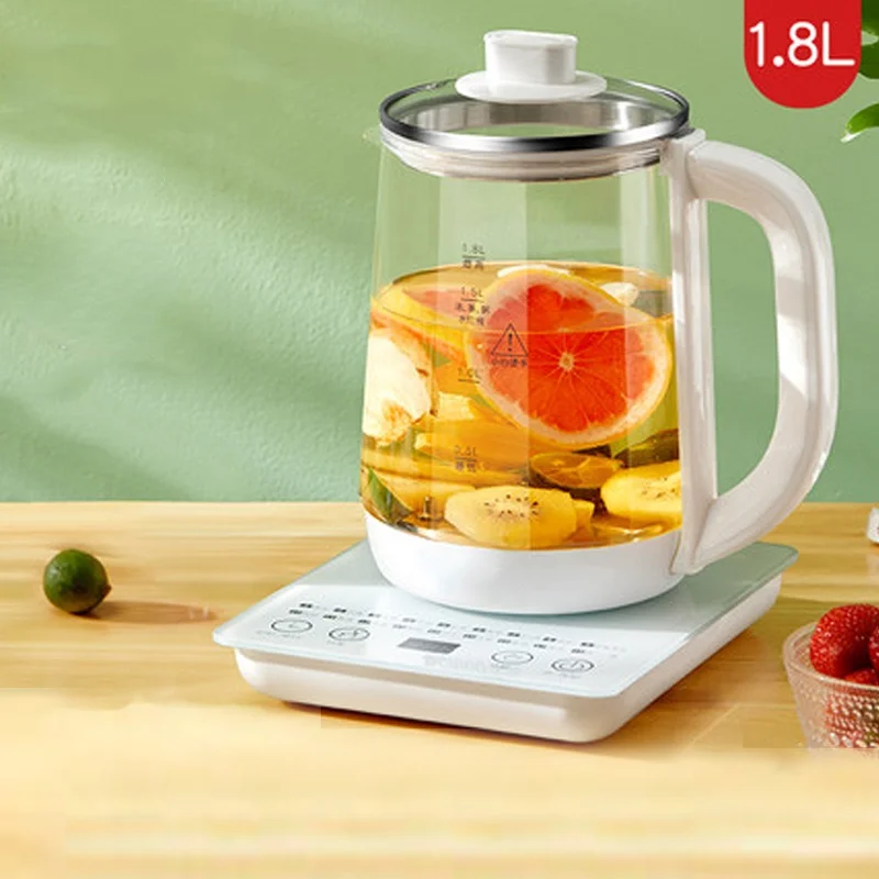 

Multifunction Electric Kettle 1.8L Mini Glass Health Pot Stew Porridge Slow Cooker Heater Hot Water Heating Insulation Kettle