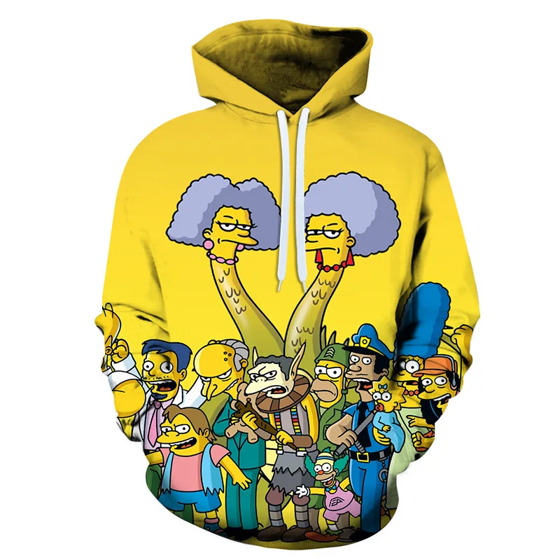 Симпсон Толстовка 3D свитшот с принтом толстовки с капюшоном, детская одежда в стиле «хип-хоп» смешная Осенняя уличная одежда толстовки с капюшоном свитер, пуловер, свитер