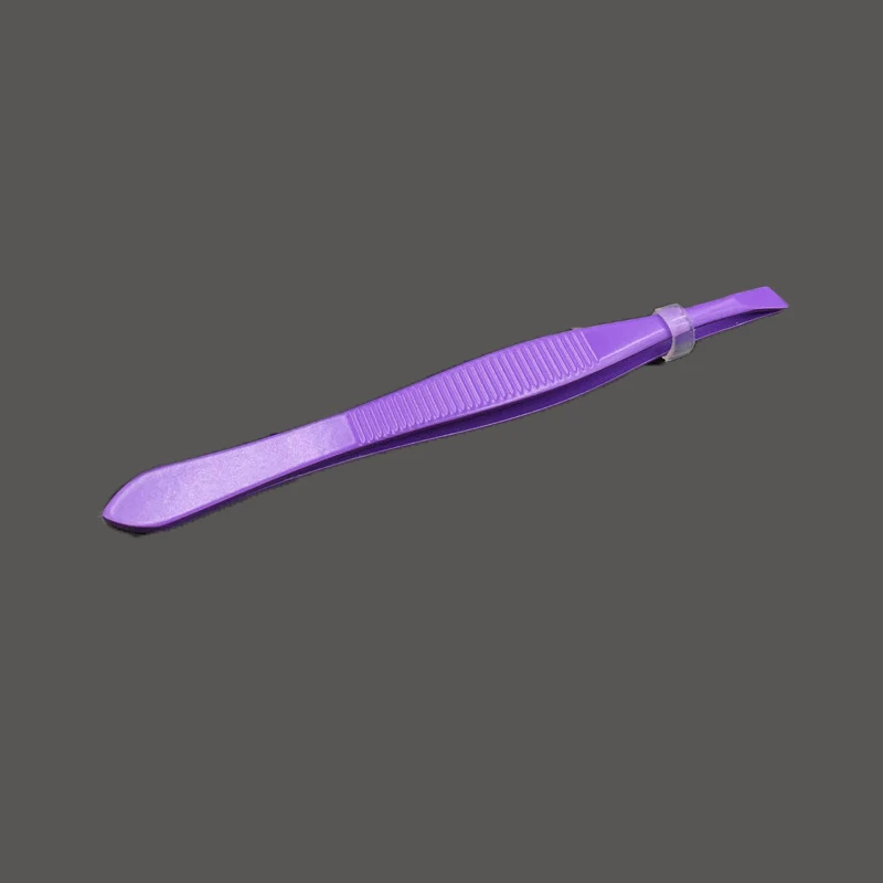 purple 1 шт. угловой Наклонный пинцет для бровей из нержавеющей стали для удаления волос на лице триммер для бровей зажим для ресниц косметический инструмент для макияжа - Цвет: purple