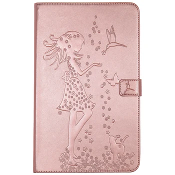 

Girl Cat Embossed pattern Tablet Case For Samsung Galaxy Tab A T580 T585 SM-T580 SM-T585 10.1 inch 2016 Funda Stand Cover+pen