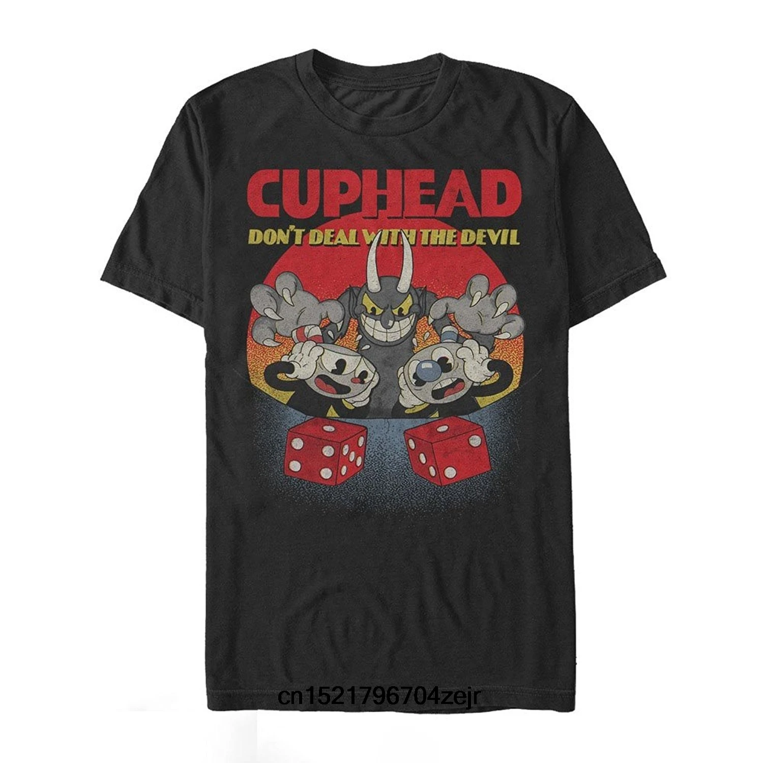 Мужская футболка Cuphead Don't Deal Snake Eyes s Graphic забавная новинка для мужчин|Футболки| |