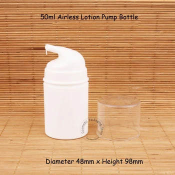 

30pcs/Lot Plastic Refillable 50ml Airless Pump Lotion Elmusion Bottle Small 5/3OZ Women Cosmetic Pot Empty 50g Cream Container