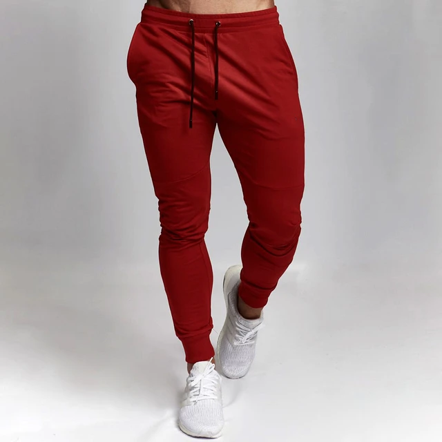 Pantalones de chándal con bolsillos y cremallera para hombre, Joggers  cónicos para hombre, pantalones atléticos para entrenamiento, trotar,  correr - AliExpress