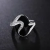 DOTEFFIL 925 Sterling Silver AAA zircon epoxy black Ring Man For Women Fashion Wedding Engagement Party Gift Charm Jewelry ► Photo 3/6