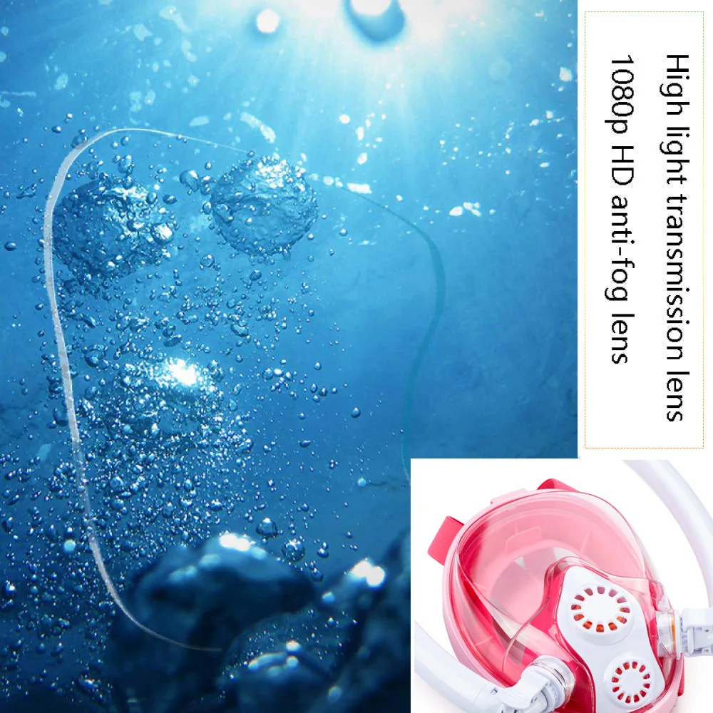 Children Snorkeling Mask Double Tube Full Dry Silicone Diving Mask Swimming Underwater Snorkeling Mask Diving Goggles Equipment