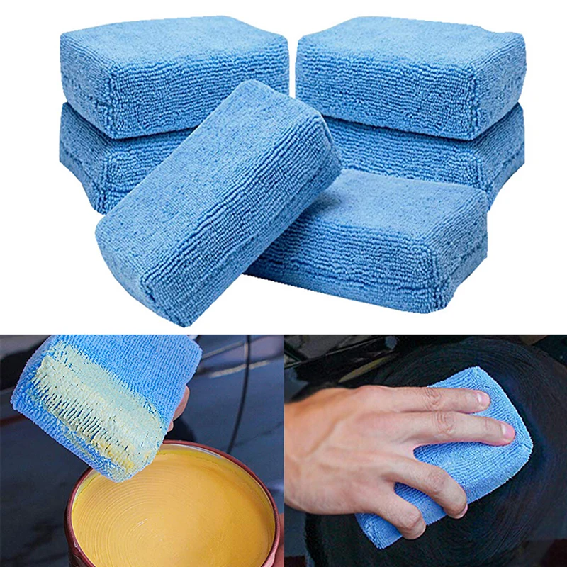 

1/10Pcs Microfiber Car Washing Sponge Automobile Cleaning Cloths Car Wax Polishing Pad 12cm*8cm*4cm