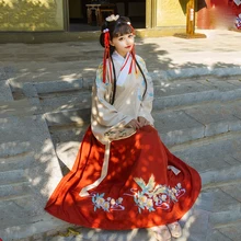Hanfu костюм для классических танцев красный Hanfu повседневные танцевальные костюмы для женщин народные танцевальные костюмы традиционная китайская одежда 2 шт. SL1730