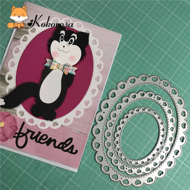 

Kokorosa Cutting Dies Metal Dies Oval Semicircle Circle Heart Die Scrapbooking Album Card Making Embossing Stencil Diecuts