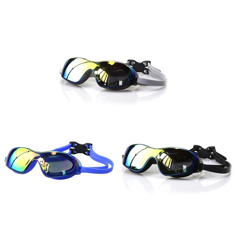 Gafas de natación para hombres y mujeres, lentes profesionales galvanizados de silicona a prueba de agua, a prueba de polvo, Anti-UV, gafas para adultos