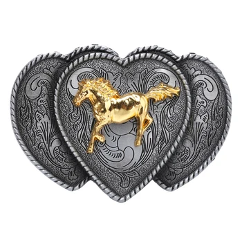 

Western Triple Hearts Horse Belt Buckle Cowgirl Cowboy Rodeo Accessories
