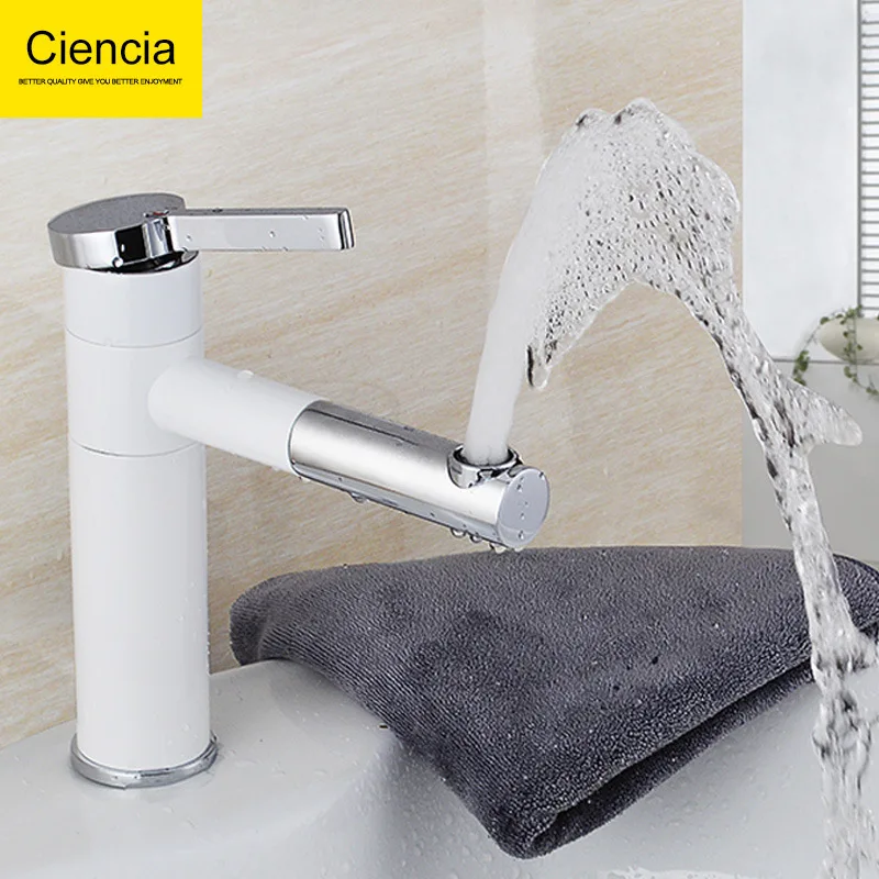 

BW6112B Copper White Paint Spraying Basin Faucet Short Basin Faucet Drop-in Sink Leading Ciencia