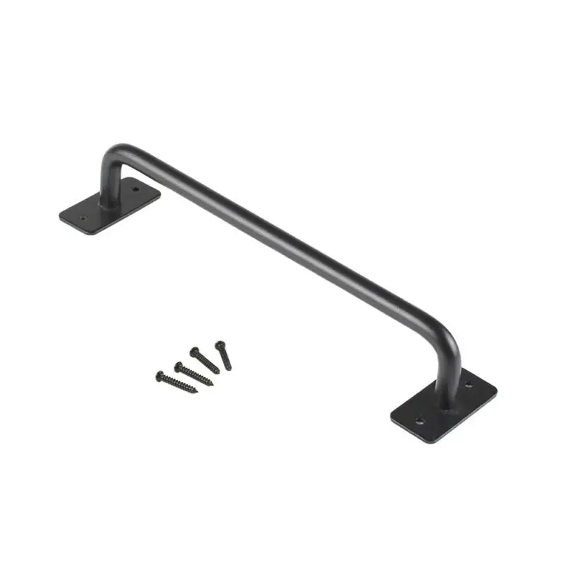 

High Quality 1 Pcs Handles 22cm Sliding Door Handle Black Carbon Steel Cabinet Closet Tool