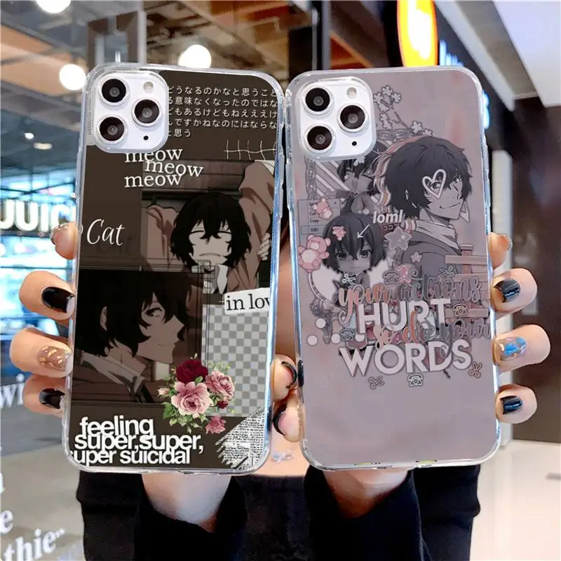 Бунго бродячих собак Twin темно Осаму дадзай Чехол для мобильного телефона iPhone SE2 11