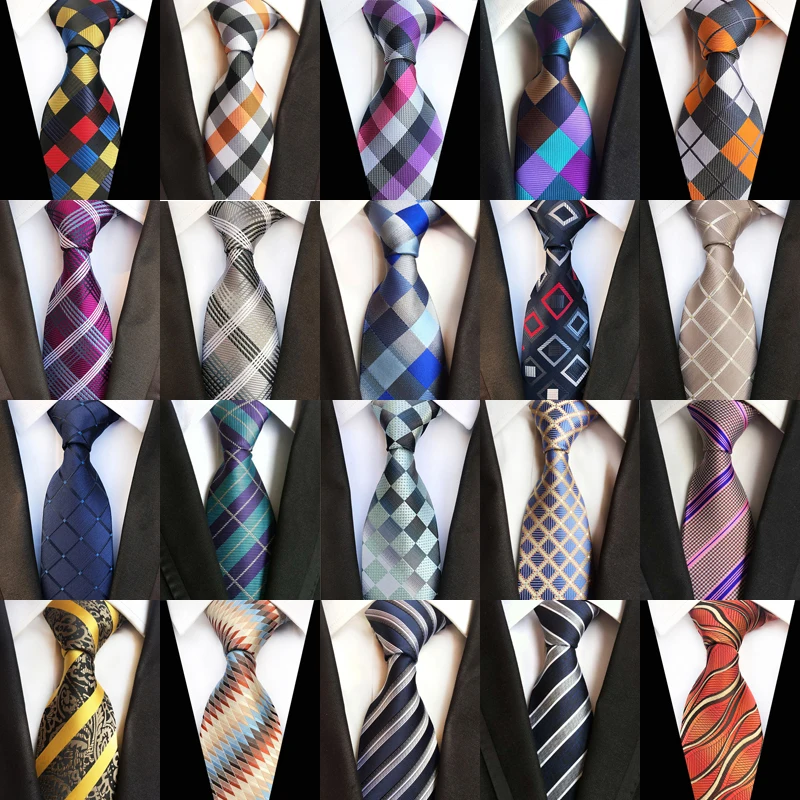 Роскошные Классические шелковые мужские галстуки шеи 8 см плед полосатый галстук для мужчин для формальных и деловых встреч и торжеств вечерние галстуки